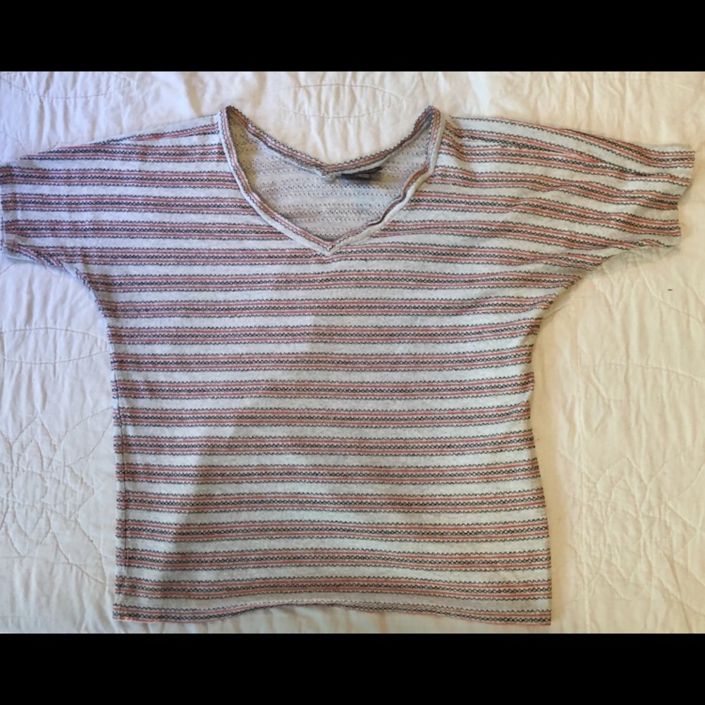Pea in the Pod Maternity Large Orange Brown Stripe